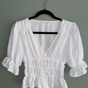 Cute White Ruffled Blouse